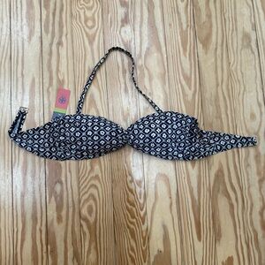 Tory Burch Navy and White Floral Bikini Bottom